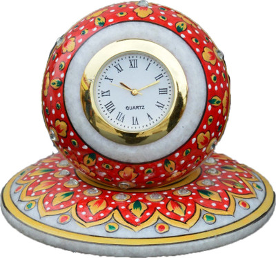 

eCraftIndia Analog Red, Golden Clock