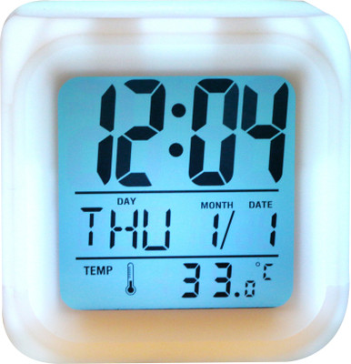 Wallace Glow Color Change Led Alarm Clock Calendar Temperature Desktop Digital Clocks Table Backlight Light Decoration Digital Multicolor Clock