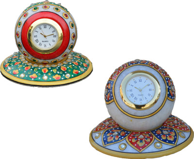 

eCraftIndia Analog Blue, Green, Golden Clock