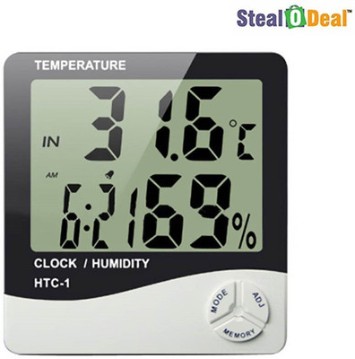 

Stealodeal Analog-Digital 3 In 1 Multifunctional White and Black Clock