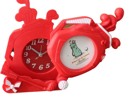 GeekGoodies Analog Golf Ball With Photo Frame Red Desk Table Alarm Clock