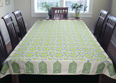 

Coco Bee Printed 6 Seater Table Cover(Green, Cotton)
