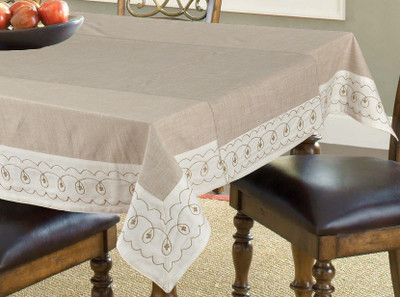 

Elan Embroidered 6 Seater Table Cover(Beige, Cotton)
