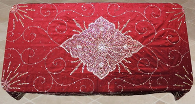 

Dekor World Batik 6 Seater Table Cover(Maroon, Polyester)
