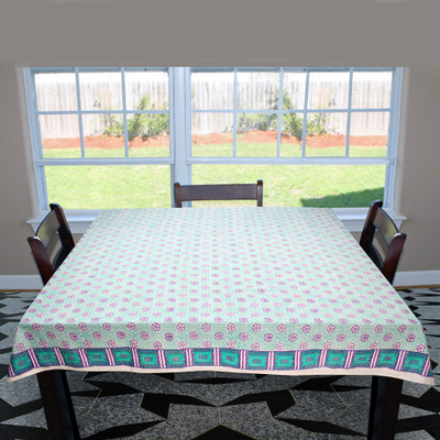 

Coco Bee Printed 4 Seater Table Cover(Blue, Cotton)