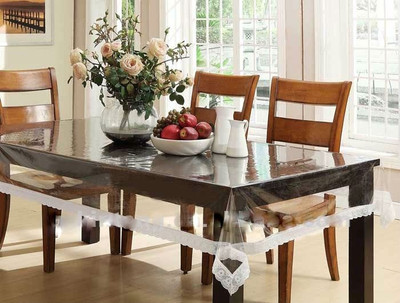 Delfi Graphic 6 Seater Table Cover(White, PVC)