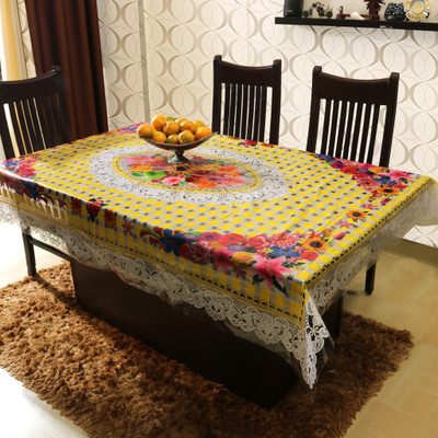 

Home Candy Floral 6 Seater Table Cover(Multicolor, Vinyl)