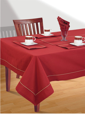 20% OFF on Swayam Solid 4 Seater Table Cover(Red, Cotton)