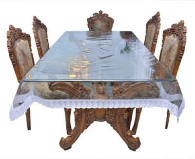 

Veena Fabs Self Design 6 Seater Table Cover(White, PVC)