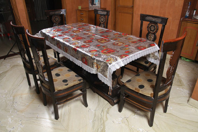 

Freely Printed 4 Seater Table Cover(Multicolor, PVC)