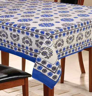 

Urbano Homz Floral 6 Seater Table Cover(Blue, Cotton)