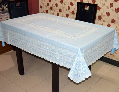 

Katwa Clasic Floral 6 Seater Table Cover(Blue, PVC)