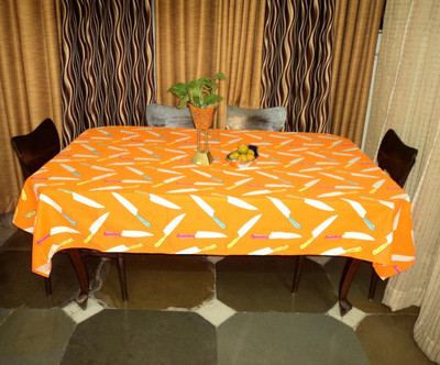 

Amita Home Furnishing Printed 6 Seater Table Cover(Orange, Cotton)