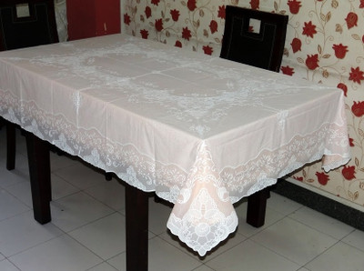 24% OFF on Katwa Clasic Floral 6 Seater Table Cover(Beige, PVC)