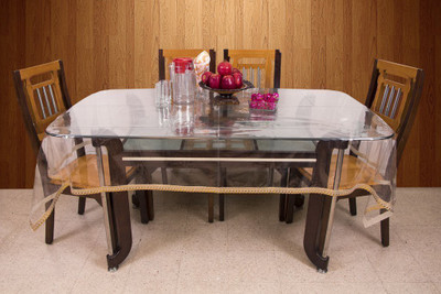 

Rajri Decor Solid 6 Seater Table Cover(Gold, PVC)