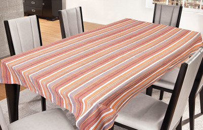 

Freely Striped 8 Seater Table Cover(Brown, Cotton)