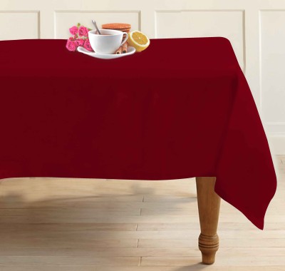 AIRWILL Solid 4 Seater Table Cover(Maroon, Cotton)