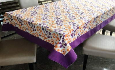 Lushomes Printed 12 Seater Table Cover(Dark Purple, Cotton)