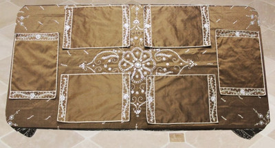 15% OFF on Dekor World Floral 6 Seater Table Cover(Brown, Polyester)