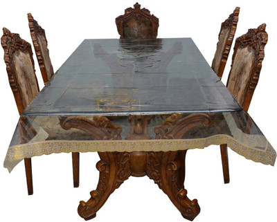 

The Trendy Solid 8 Seater Table Cover(Gold, PVC)
