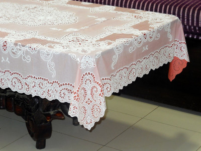 

Katwa Clasic Floral 2 Seater Table Cover(Red, PVC)
