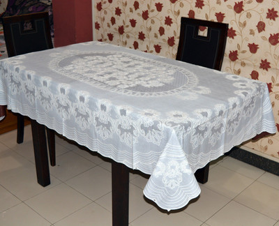 Katwa Clasic Floral 6 Seater Table Cover(Smoke Brown, PVC)