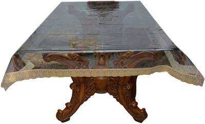 

The Trendy Solid 4 Seater Table Cover(Gold, PVC)