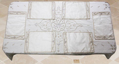 

Dekor World Floral 6 Seater Table Cover(White, Polyester)