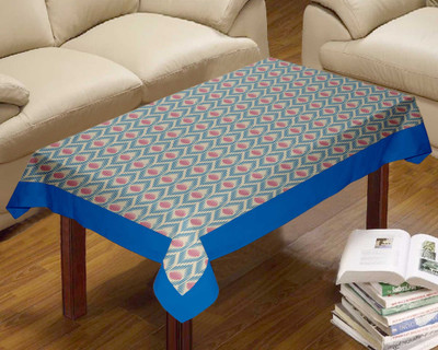 

Lushomes Printed 4 Seater Table Cover(Blue, Cotton)