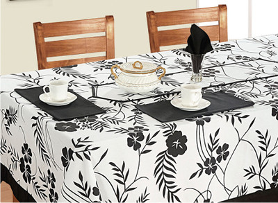 

Swayam Floral 4 Seater Table Cover(White, Black, Cotton)