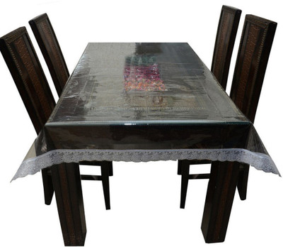 KUBER INDUSTRIES Solid 6 Seater Table Cover(Silver, Plastic, Pack of 2)