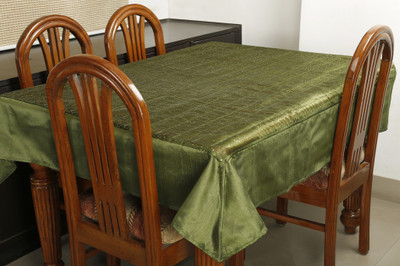 

Dekor World Embroidered 6 Seater Table Cover(Green, Polyester)