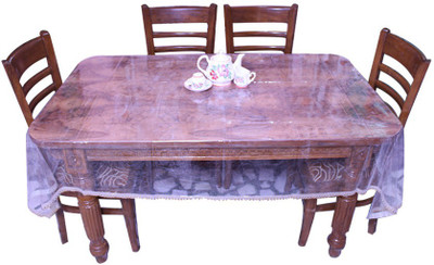 

E-Retailer Self Design 6 Seater Table Cover(White, PVC)