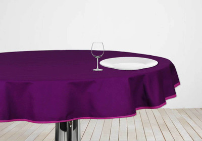 Elan Solid 4 Seater Table Cover(Purple, Cotton)