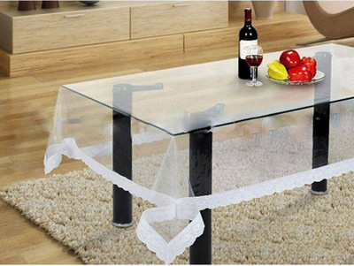 

Ridhima Creations Plaid 2 Seater Table Cover(White, PVC)