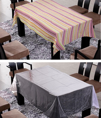 

Freely Striped 8 Seater Table Cover(Pink, Cotton)