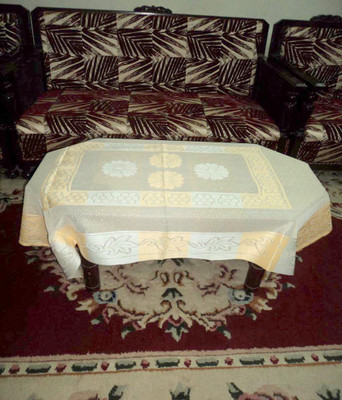 

Amita Home Furnishing Printed 6 Seater Table Cover(Gold, Vinyl)