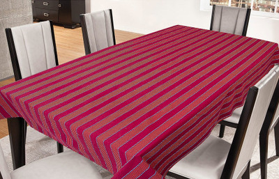 

Freely Striped 8 Seater Table Cover(Red, Cotton)
