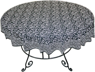 

Sriam Self Design 4 Seater Table Cover(Black, White, Cotton)