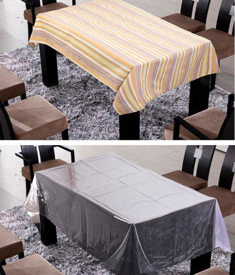 

Freely Striped 8 Seater Table Cover(Beige, Cotton)