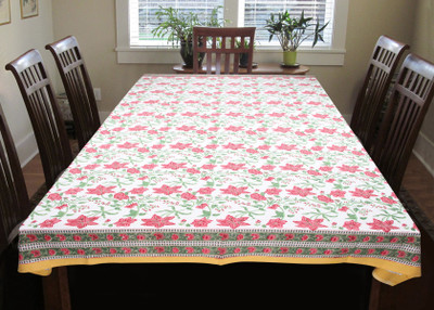 

Coco Bee Floral 6 Seater Table Cover(Multicolor, Cotton)