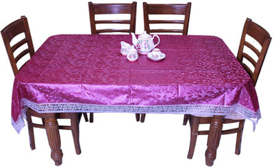 

E-Retailer Floral 6 Seater Table Cover(Maroon, PVC)