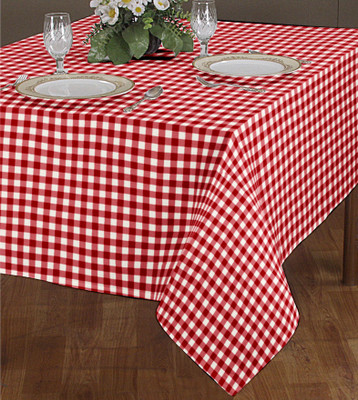 AIRWILL Checkered 4 Seater Table Cover(Red, White, Cotton)