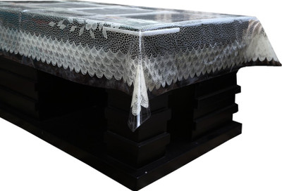 KUBER INDUSTRIES Printed 4 Seater Table Cover(White, Plastic)