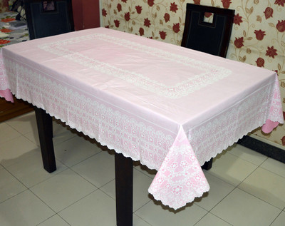 

Katwa Clasic Floral 6 Seater Table Cover(Pink, PVC)