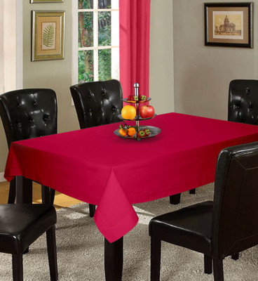 Lushomes Solid 12 Seater Table Cover(Pink, Cotton)