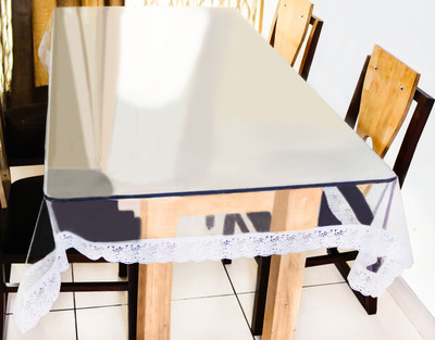 

Idrape Solid 6 Seater Table Cover(White, PVC)