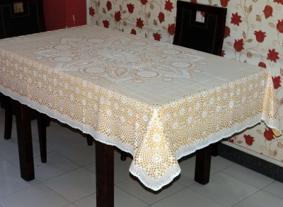 

Katwa Clasic Crocheted 4 Seater Table Cover(Gold, PVC)