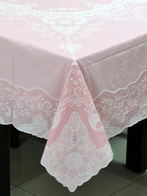 

Katwa Clasic Floral 6 Seater Table Cover(Pink, PVC)