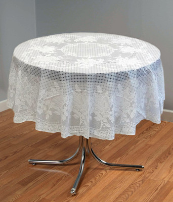 

Katwa Clasic Floral 4 Seater Table Cover(White, PVC)